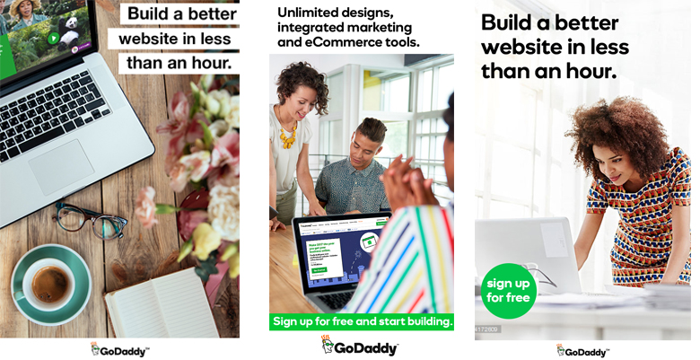 Pinterest Ad Examples, GoDaddy