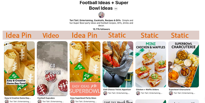 Examples of Pinterest Board Optimization