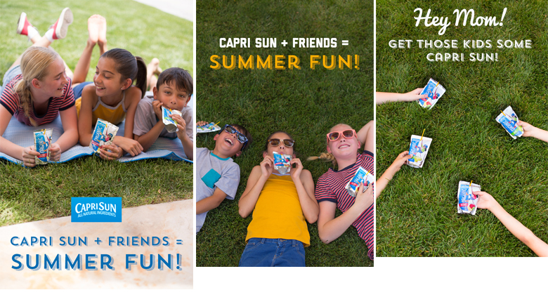 Photography and Ad Design for Capri Sun on Pinterest