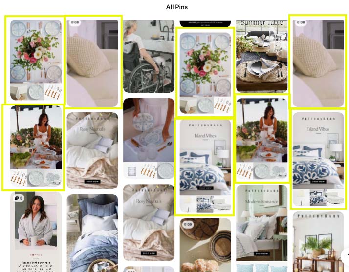 Duplicate Pins on Pinterest: Example from Pottery Barn