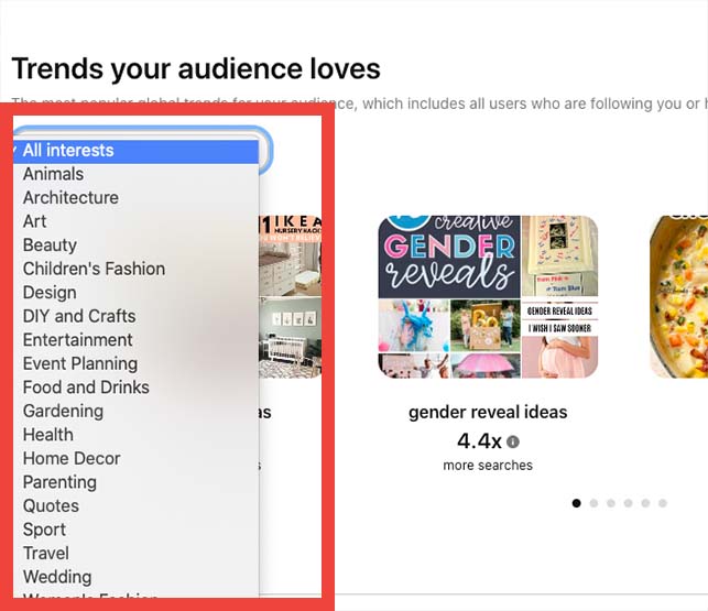 Pinterest Interests Trend Tool