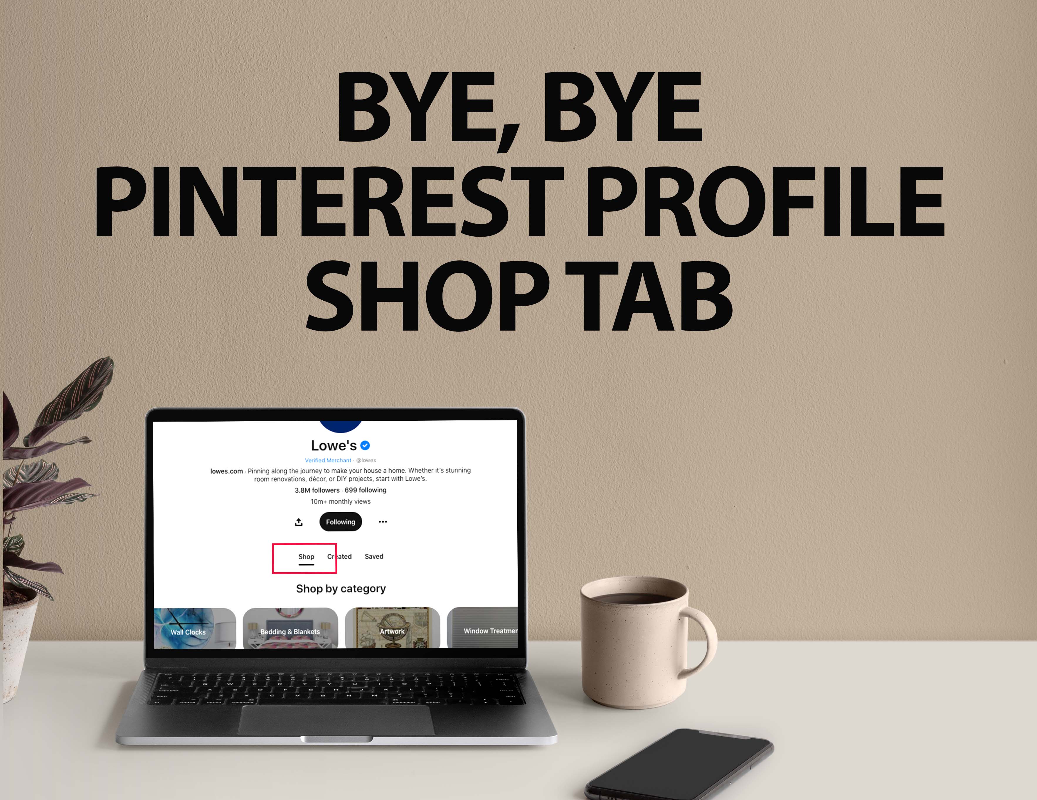 pinterest shop tab disappeared 